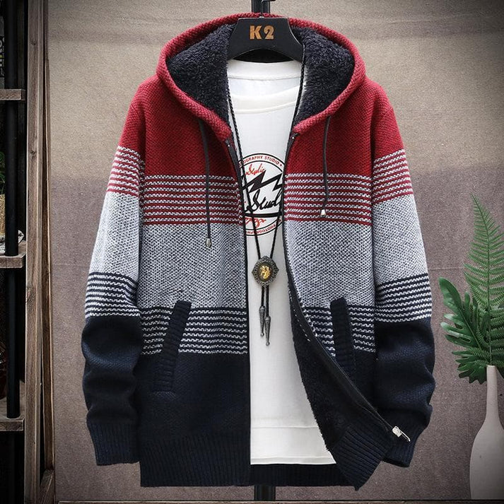 Warm Hooded Cardigan Men's Winter Style