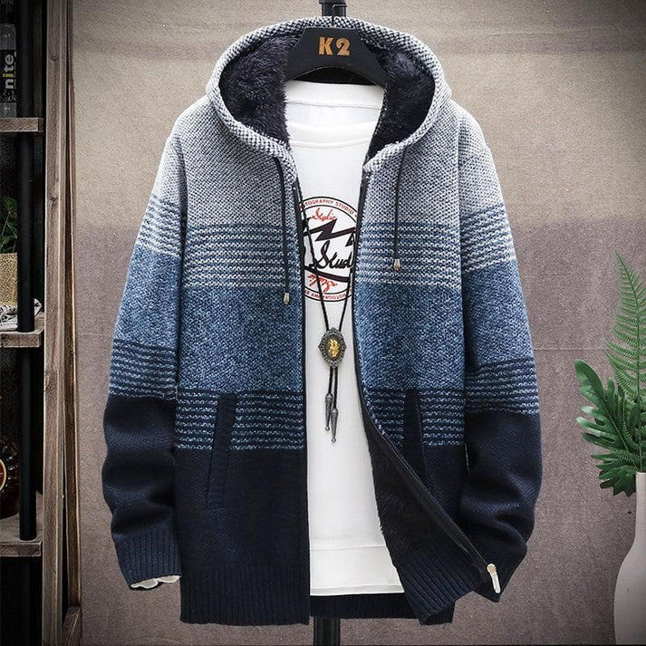 Warm Hooded Cardigan Men's Winter Style