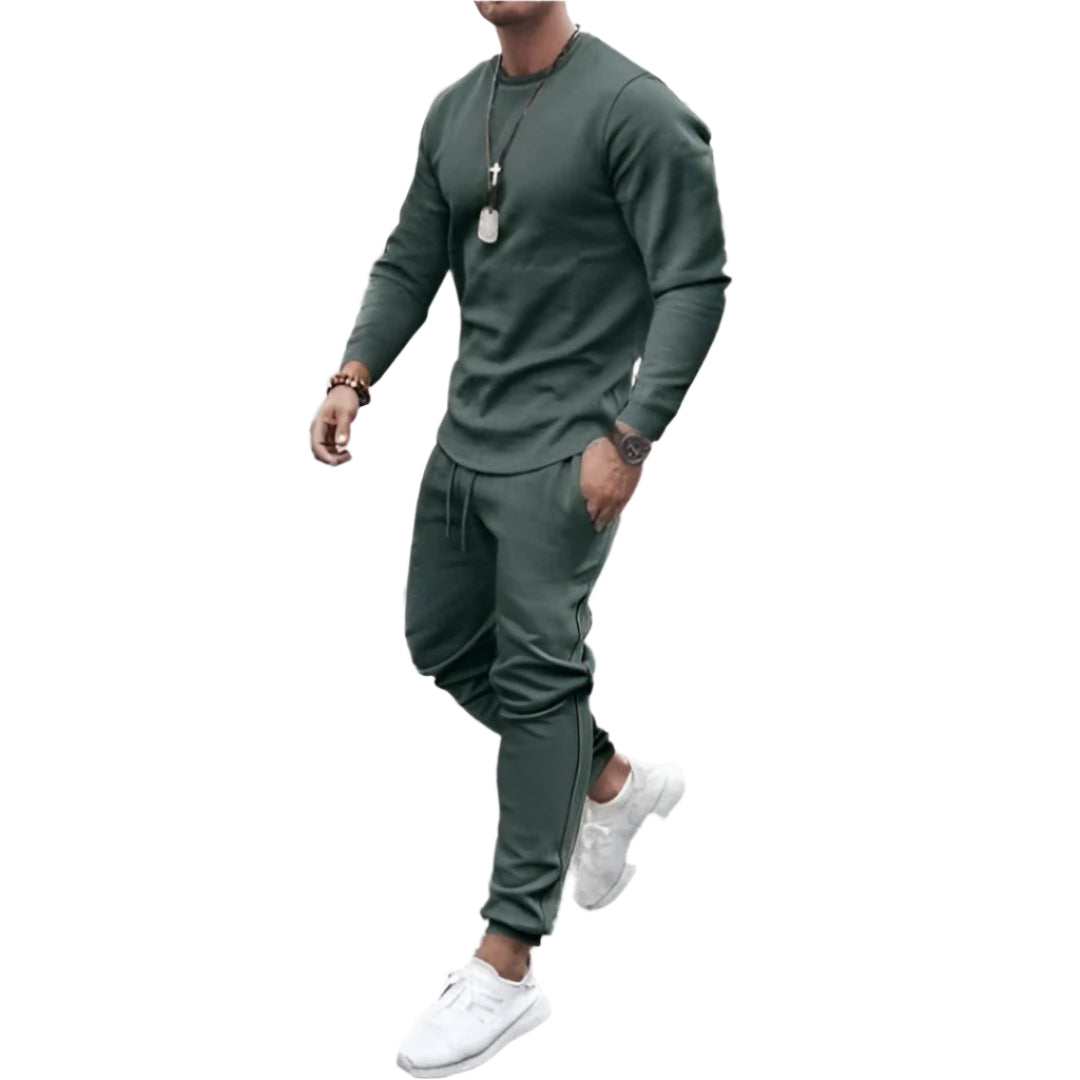 Casual Solid Colour Tracksuit Set