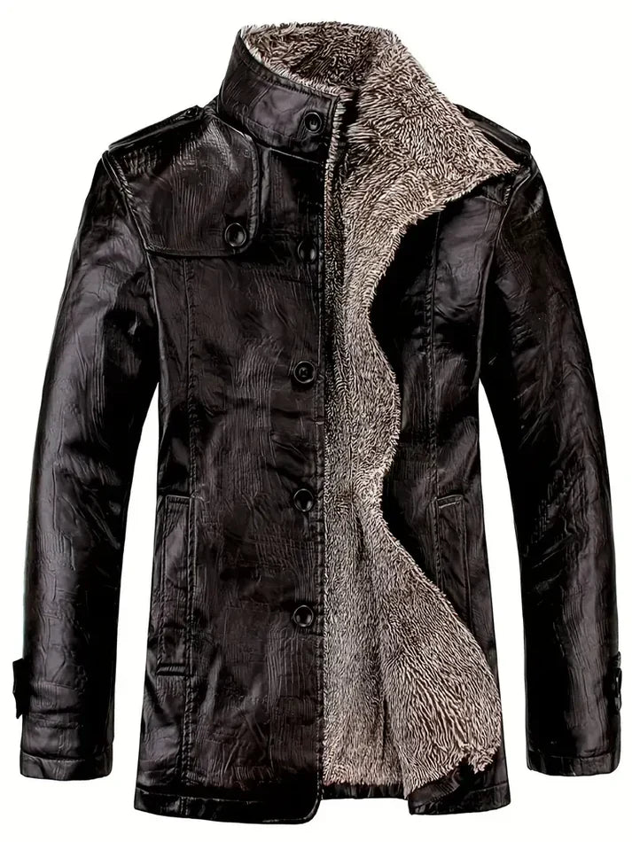 Men's Fleece-Lined Leather Jacket