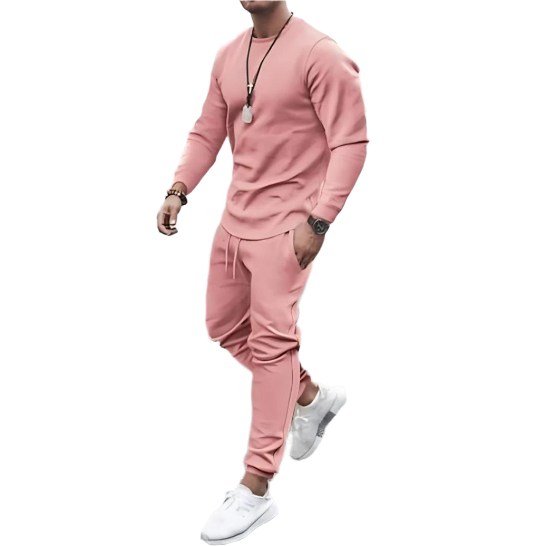 Casual Solid Colour Tracksuit Set