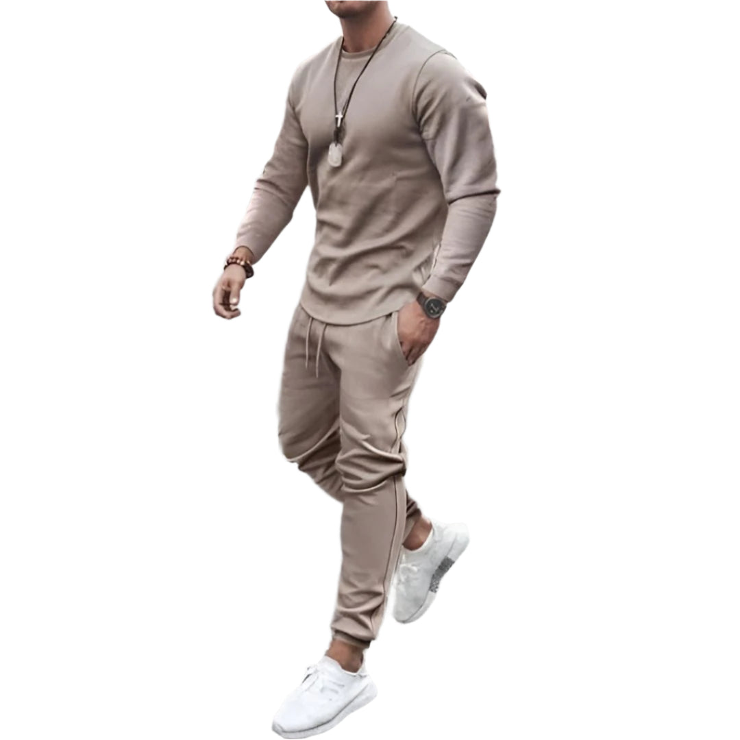 Casual Solid Colour Tracksuit Set