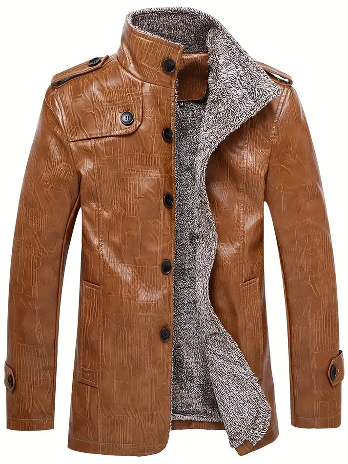 Men's Fleece-Lined Leather Jacket