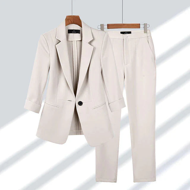 Versatile Blazer Trousers Women's Chic Set