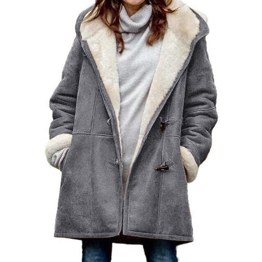 Women's Casual Fleece Hooded Coat