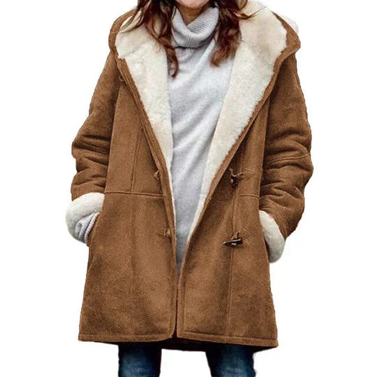 Women's Casual Fleece Hooded Coat