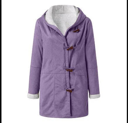 Women's Casual Fleece Hooded Coat