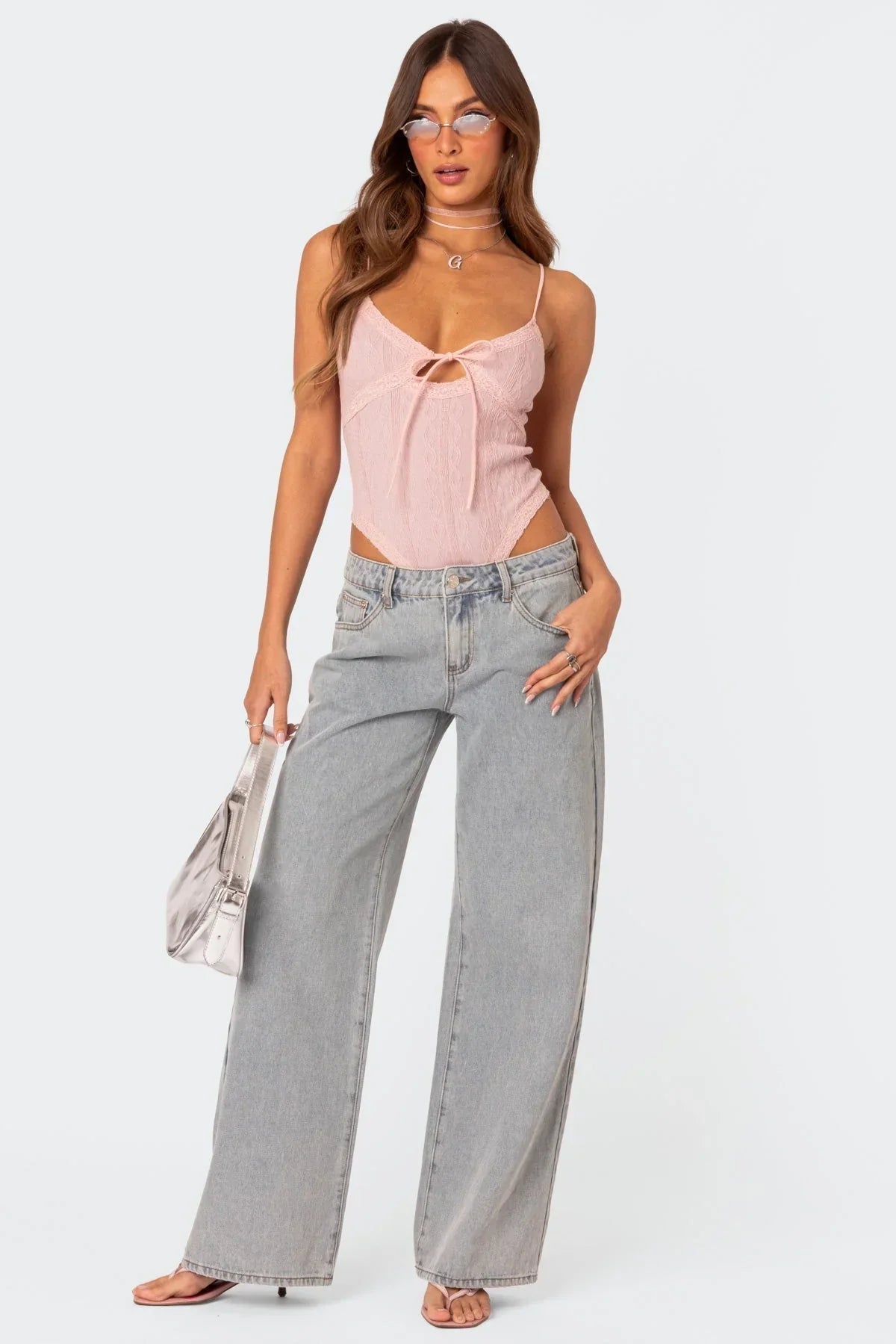 Women's Embroidered Bow Tie Jeans