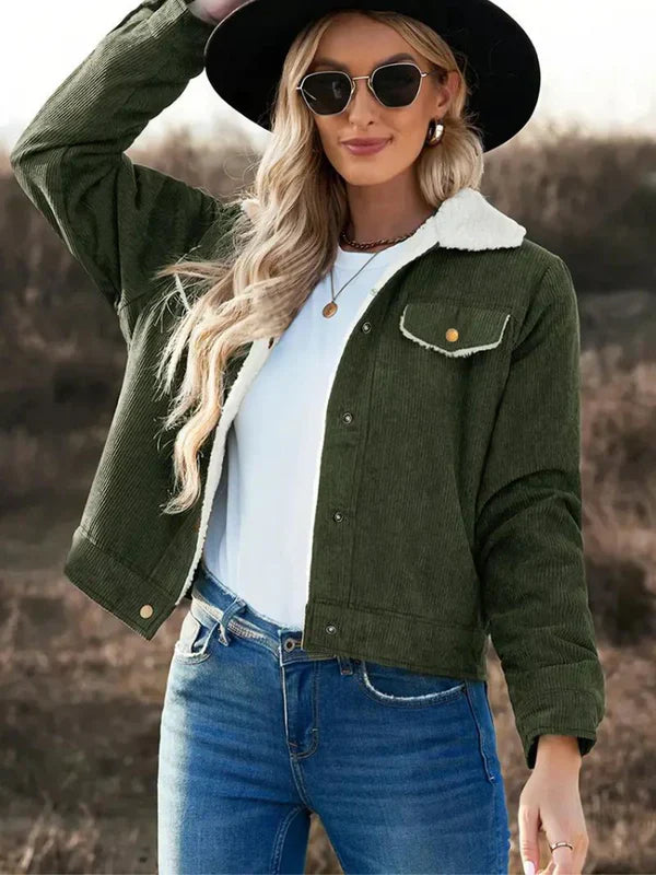 Women's Fleece-Lined Corduroy Jacket