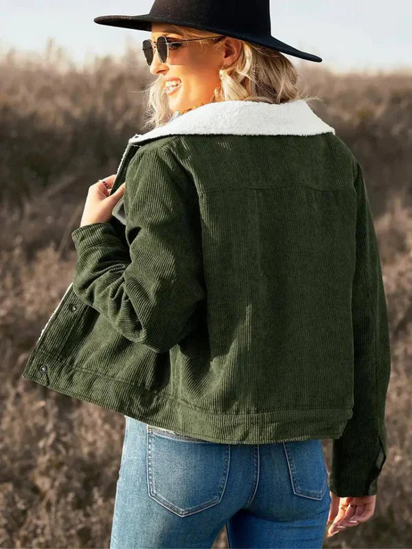 Women's Fleece-Lined Corduroy Jacket