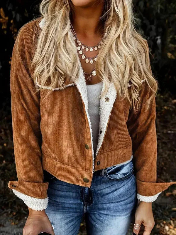 Women's Fleece-Lined Corduroy Jacket