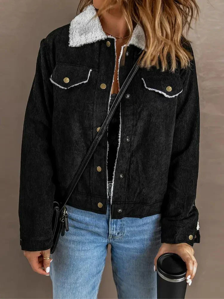 Women's Fleece-Lined Corduroy Jacket