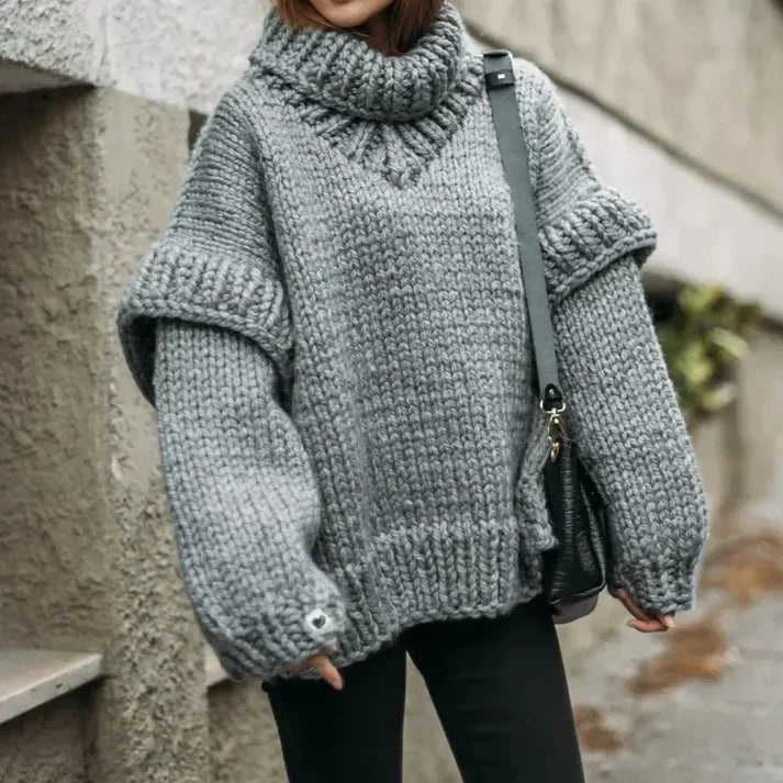 Stylish Women's Cross-Stitch Jumper