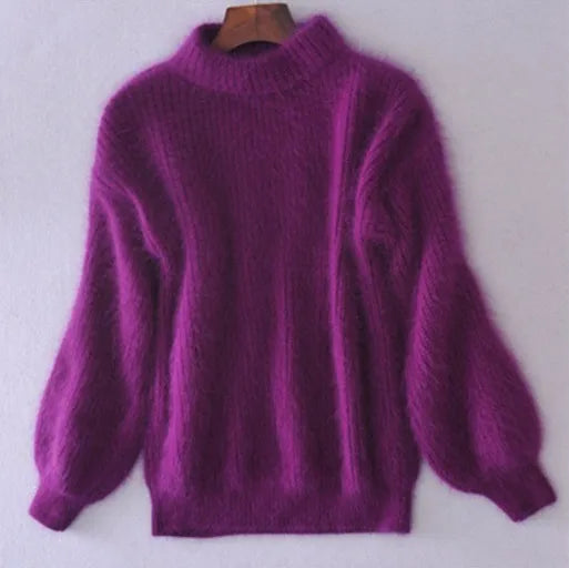 Vintage Loose Knit Solid Women's Sweater