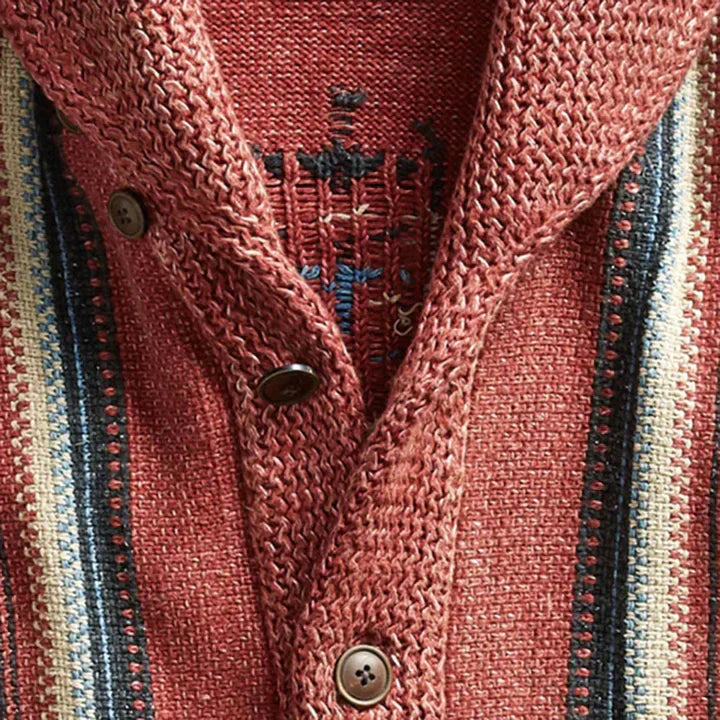 Vintage Jacquard Men's Cardigan