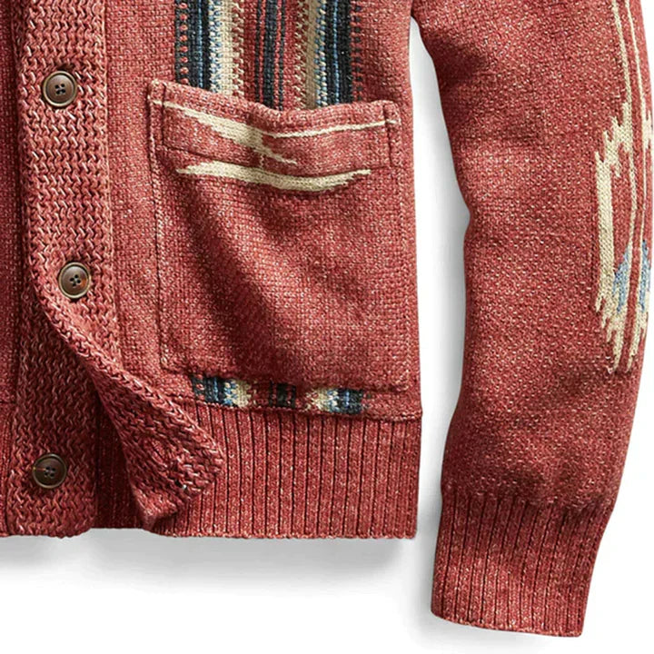 Vintage Jacquard Men's Cardigan