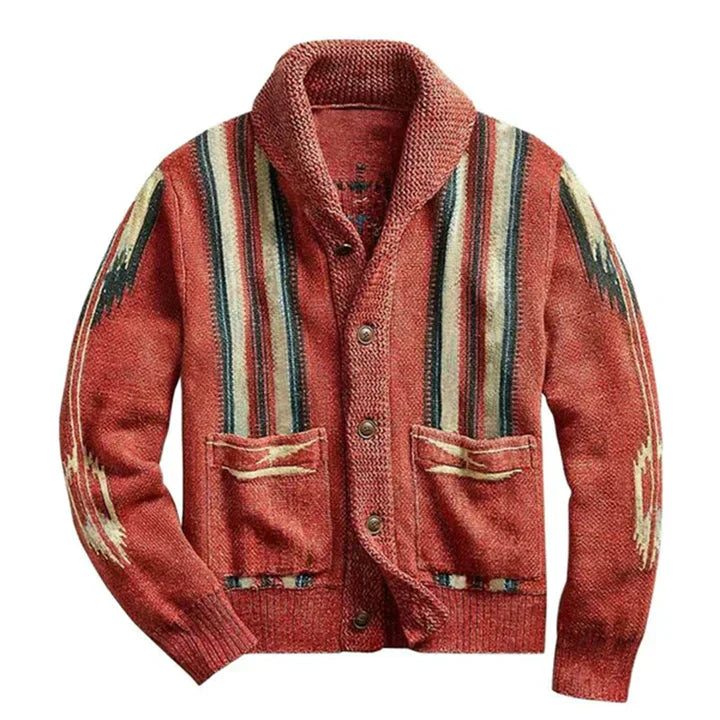 Vintage Jacquard Men's Cardigan