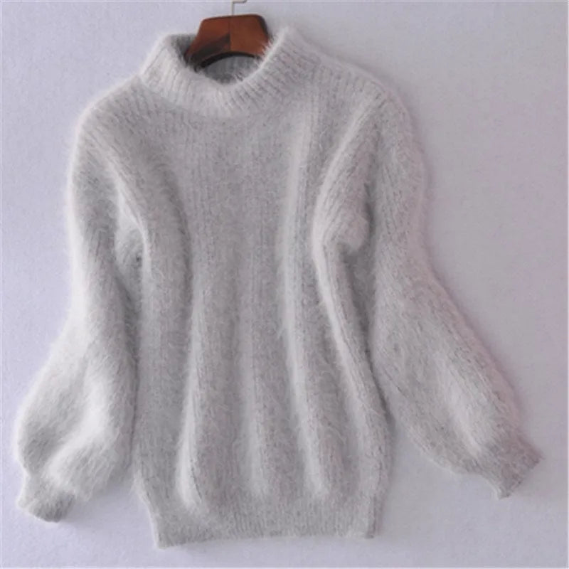 Vintage Loose Knit Solid Women's Sweater