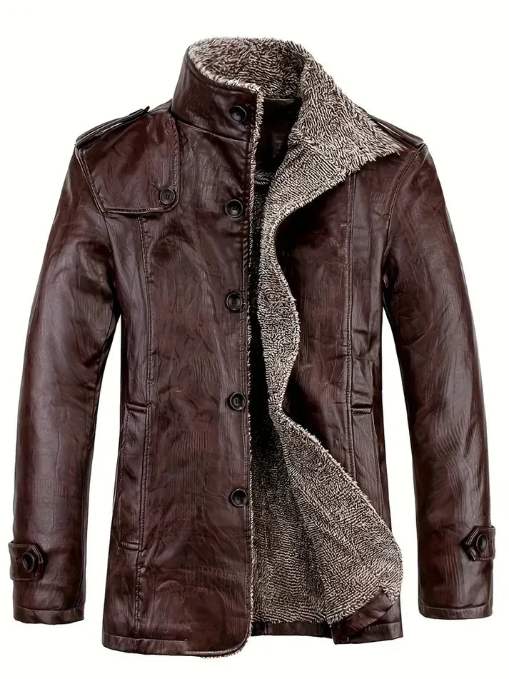 Men's Fleece-Lined Leather Jacket