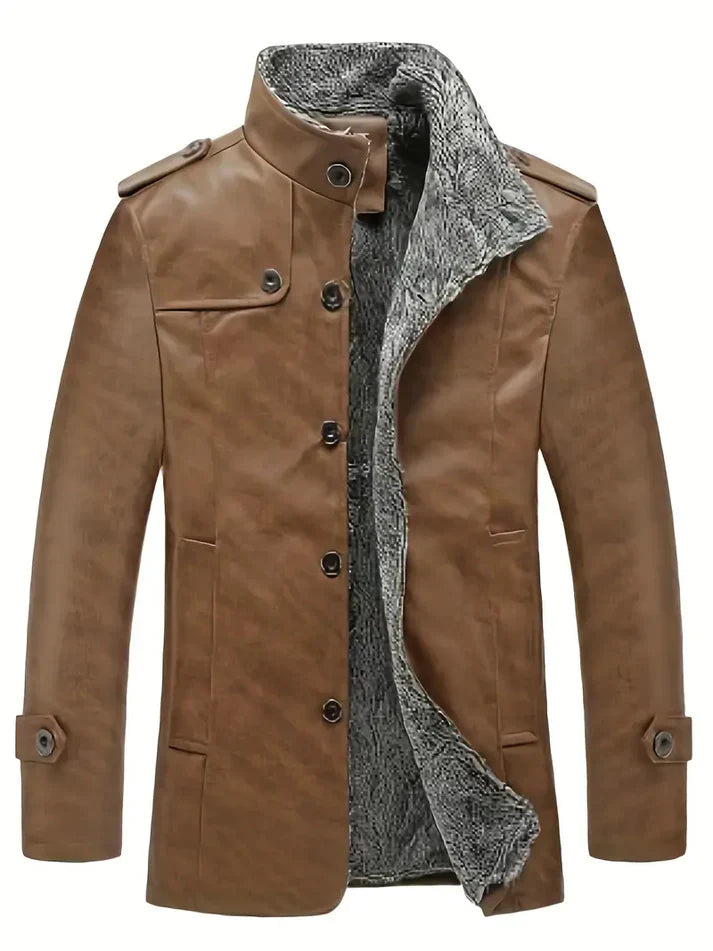 Men's Fleece-Lined Leather Jacket