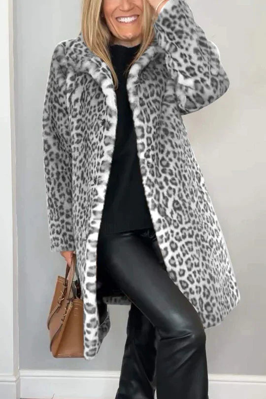 Winter Leopard Print Coat Women's Fashion