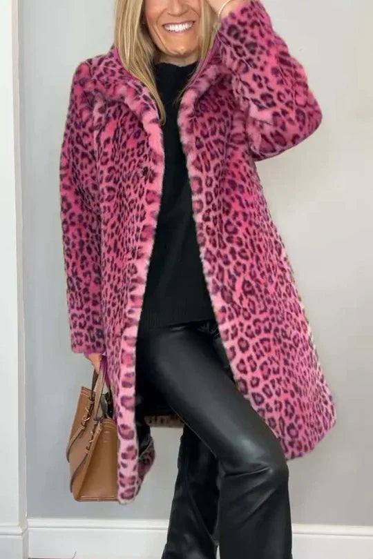 Winter Leopard Print Coat Women's Fashion