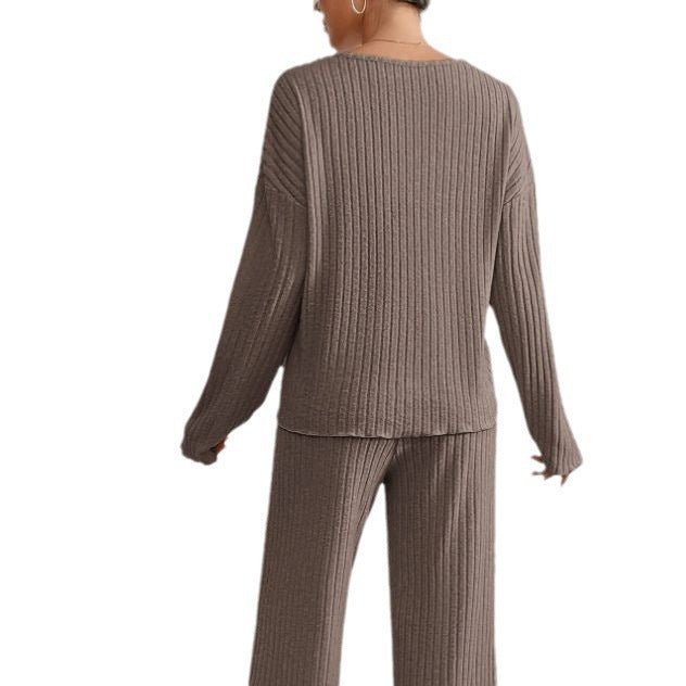 Women's Comfort Wear Ribbed Knit Lounge Set