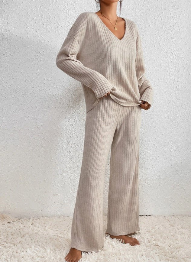 Women's Comfort Wear Ribbed Knit Lounge Set