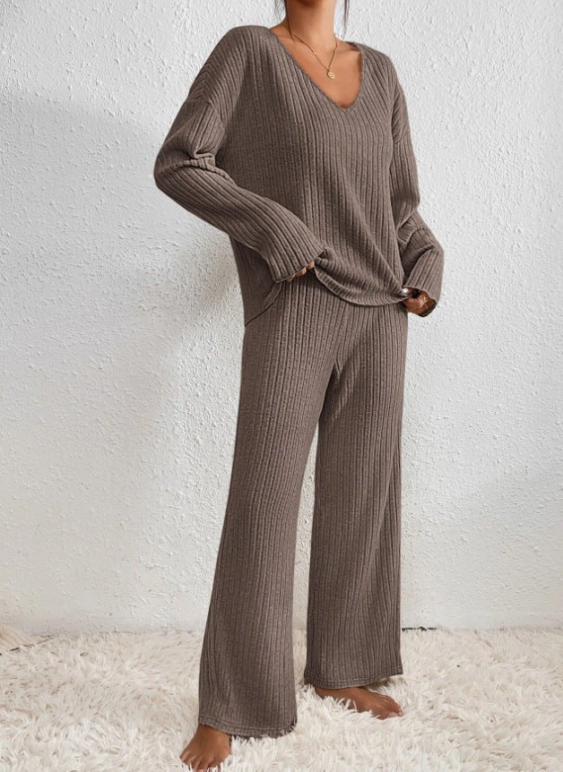 Women's Comfort Wear Ribbed Knit Lounge Set